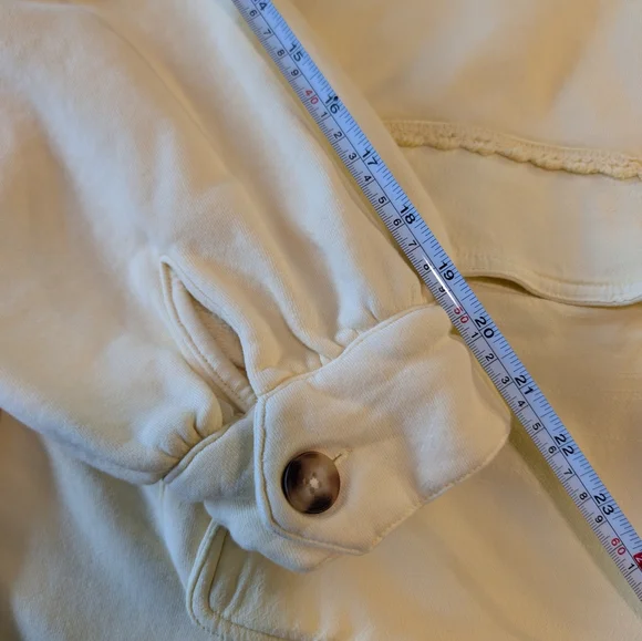 Free People We The Free Alexa Sweatshirt Jacket in Flan Yellow Boho Chic XL - Picture 14 of 16